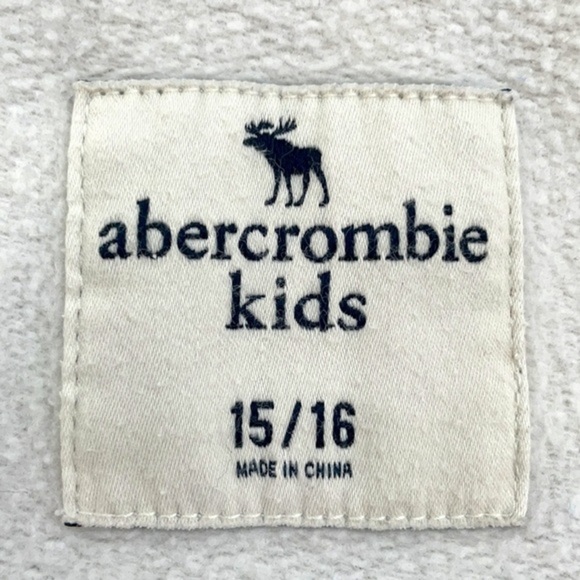 ABERCROMBIE KIDS | Size 15/16 White Fading into Black Full-Zip Hooded Sweatshirt - Picture 3 of 9